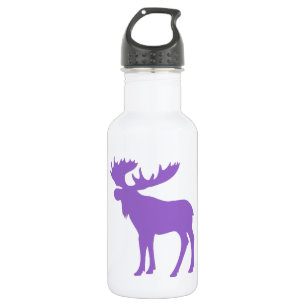 Botella De Agua Símbolo púrpura simple de los alces