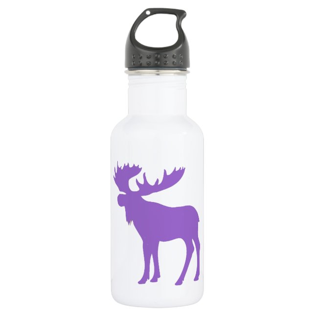 Botella De Agua Símbolo púrpura simple de los alces (Anverso)