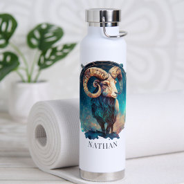 Botella De Agua Símbolo Ram Zodiac Fantasía Celeste Galaxia Aries