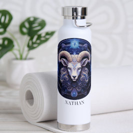 Botella De Agua Símbolo Ram Zodiac Galaxia Celeste Fantasía Aries