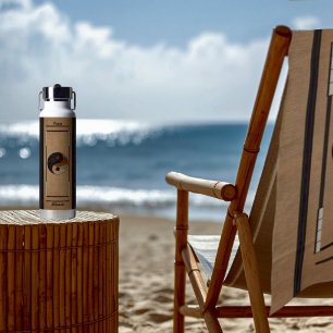 Botella De Agua Símbolo Yin Yang de bambú zen único y elegante