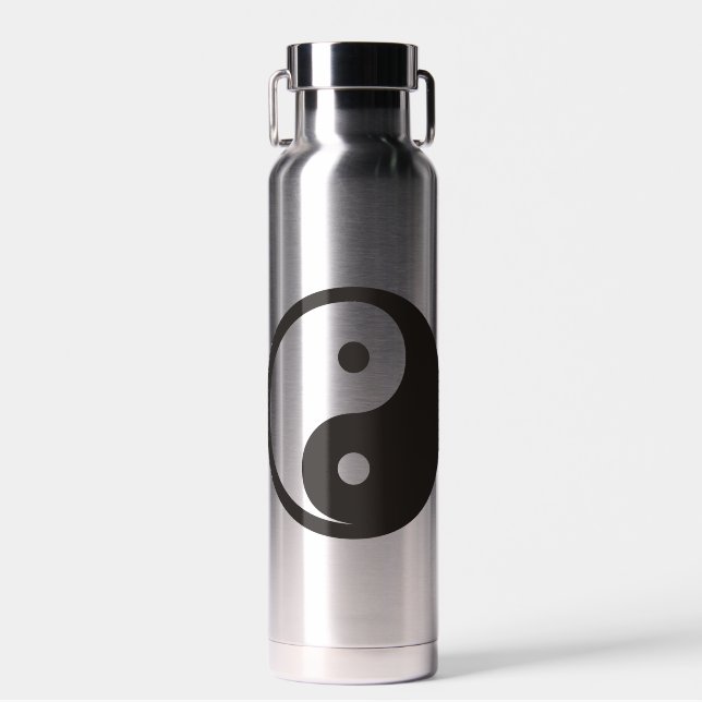 Botella De Agua Símbolo Yin Yang - diseño de tatuajes sólidos (Delantero)