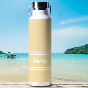 Botella De Agua Simple Amarillo Moderno Nombre Personalizado Estil