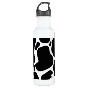 Botella De Agua Simple Black Cow Spots Animal