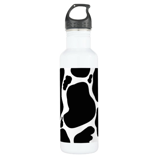 Botella De Agua Simple Black Cow Spots Animal (Anverso)