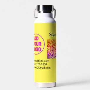 Botella De Agua Simple código qr minimalista agregar logo escanear
