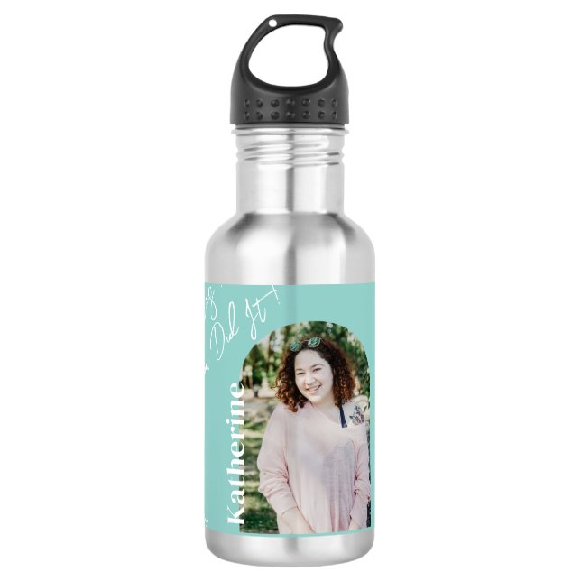 Botella de agua simple con follaje de graduación A (Anverso)