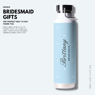 Botella de agua simple de Polka azul Dot Bridesmai