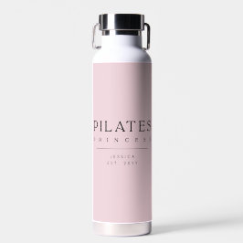 Botella De Agua Simple Typography Custom Pink Pilates Princess