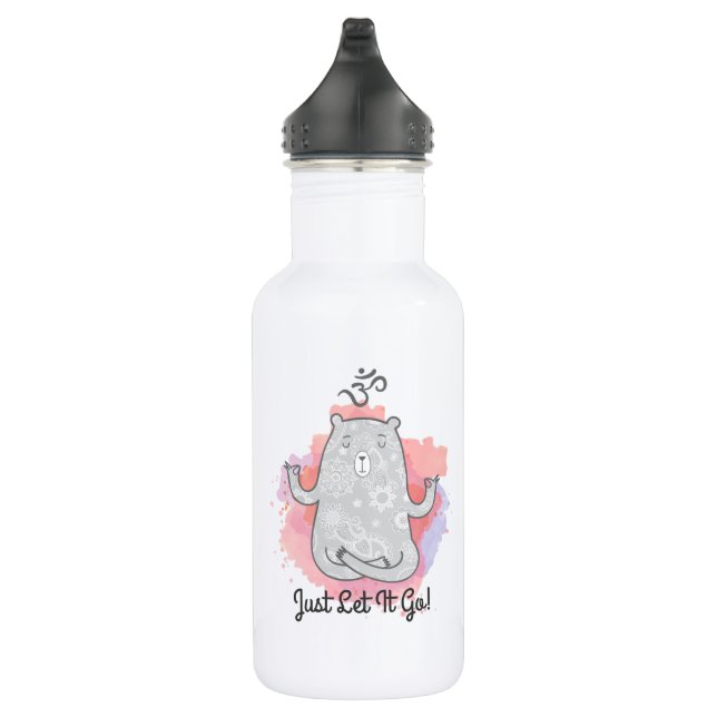 Botella De Agua Simplemente Déjalo Ir Yoga Bear (Derecha)