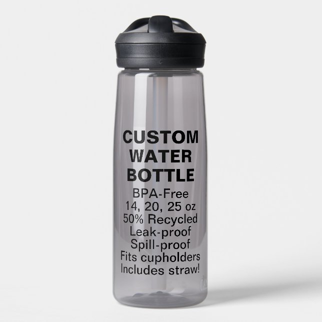 Botella de agua sin BPA personalizado 25oz CHARCOA (Delante)