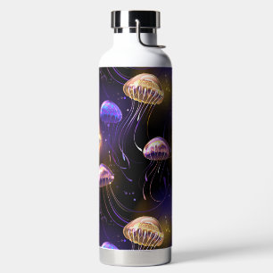 Botella De Agua Sin soldadura con medusas brillantes