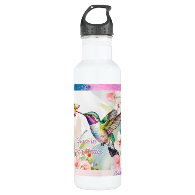 Botella De Agua Sip in Flight: Elegancia de Hummingbird (Anverso)