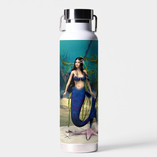 Botella De Agua Sirena Azul (Delantero)