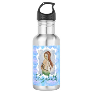 Botella De Agua Sirena Boho Personalizada Fantasía del Océano