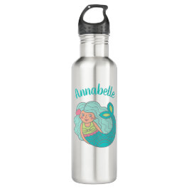 Botella De Agua Sirena Cuta Personalizada