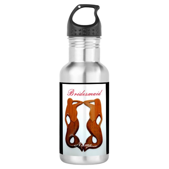 Botella De Agua sirena de cabeza roja personalizada (Anverso)