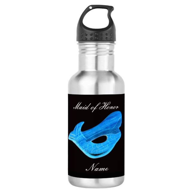 Botella De Agua Sirena de honor azul personalizada (Anverso)