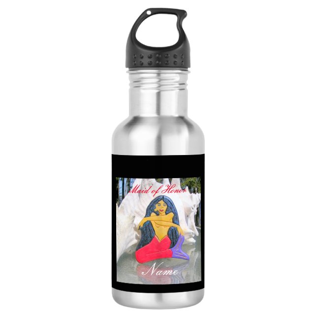 Botella De Agua Sirena de honor personalizada (Anverso)