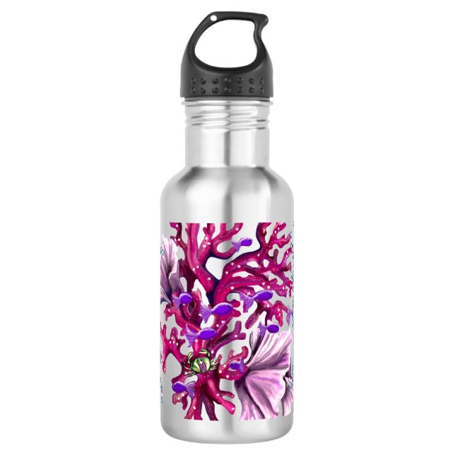 Botella De Agua Sirena de océano púrpura (Anverso)