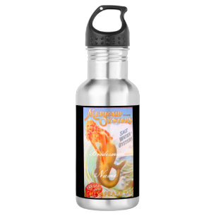 Botella De Agua sirena de ostión de bridesmaid personalizada