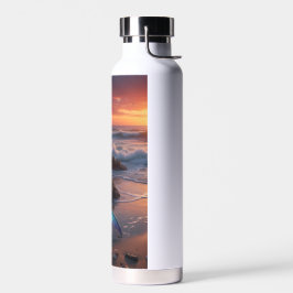 Botella De Agua Sirena junto al mar al amanecer