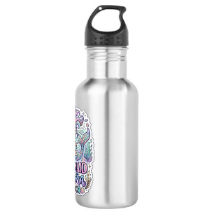 Botella De Agua Sirena Unicornio Laguna Unicornio Diseño Gráfico Z