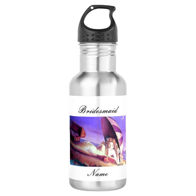 Botella De Agua Sirenita de dama de honor personalizada (Anverso)
