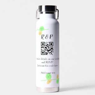 Botella De Agua sitio web de boda rsvp q r código agregar nombre t