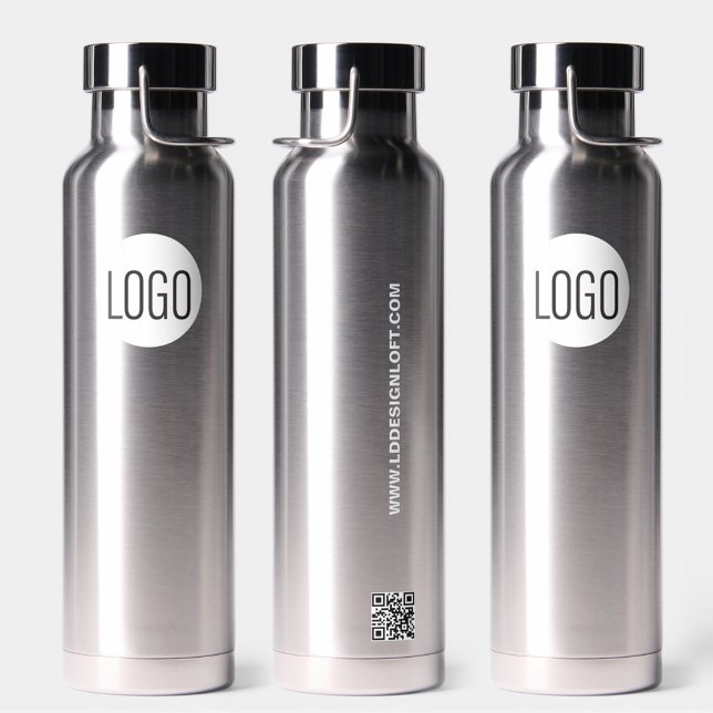 Botella De Agua Sitio web del código QR del Personalizado del logo (Custom, professional branded water bottles. Featured with company logo, website and qr code.)