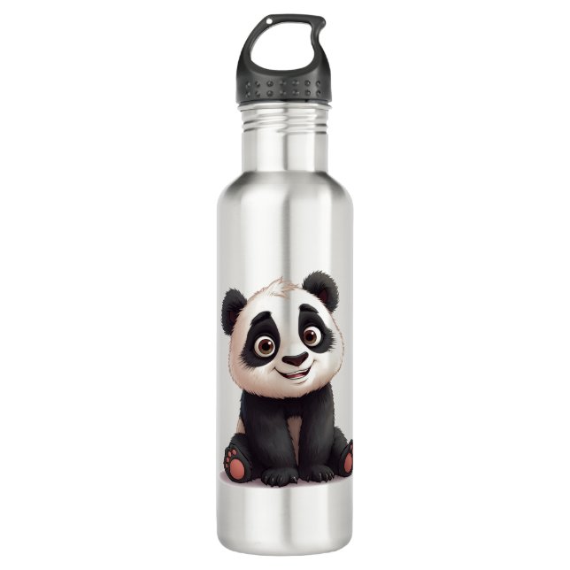 Botella De Agua Sitting Panda Bear Cartoon Illustration Artwork (Anverso)