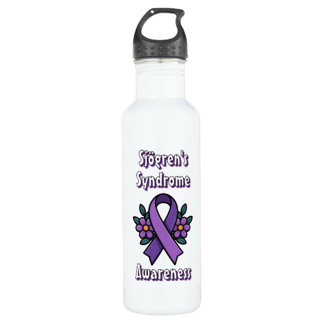 Botella De Agua Sjögren's Awareness | Purple Ribbon (Anverso)