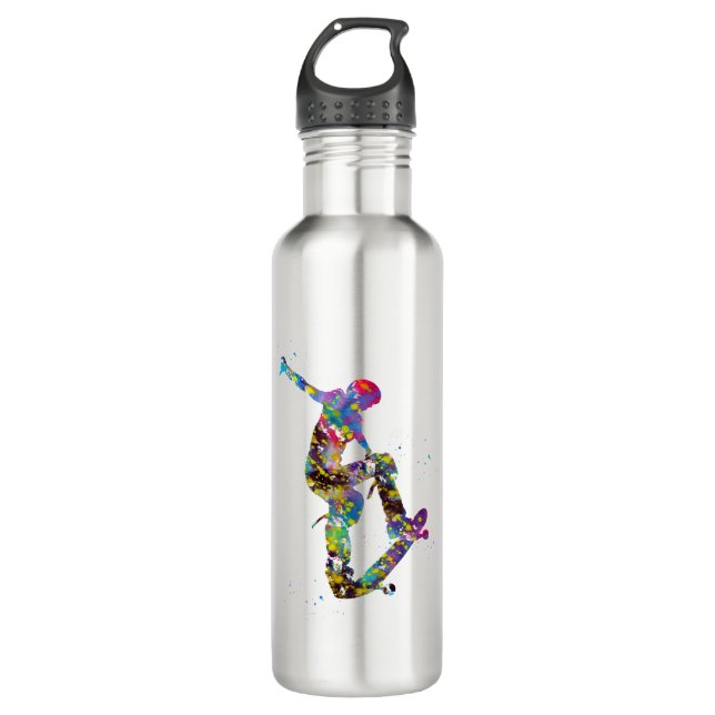 Botella De Agua Skateboarder, Skateboard (Anverso)