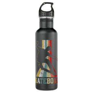 Botella De Agua Skateboarder Skateboarding Retro Vintag