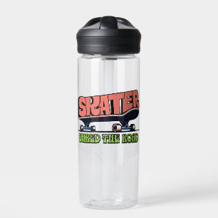 Botella De Agua Skater Shred the Road – Retro 70s Skateboarding 