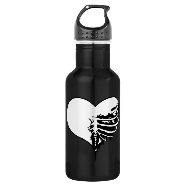 Botella De Agua Skeleheart - Blanco (Anverso)