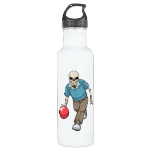 Botella De Agua Skeleton en el Bowling con bolas