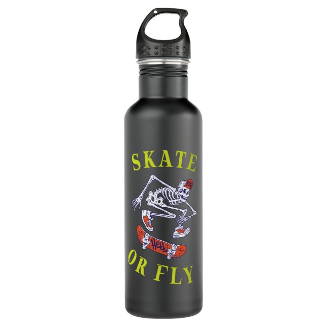 Botella De Agua Skeleton Skateboarder (Anverso)
