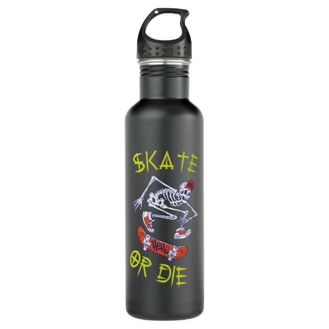 Botella De Agua Skeleton Skateboarder (Anverso)