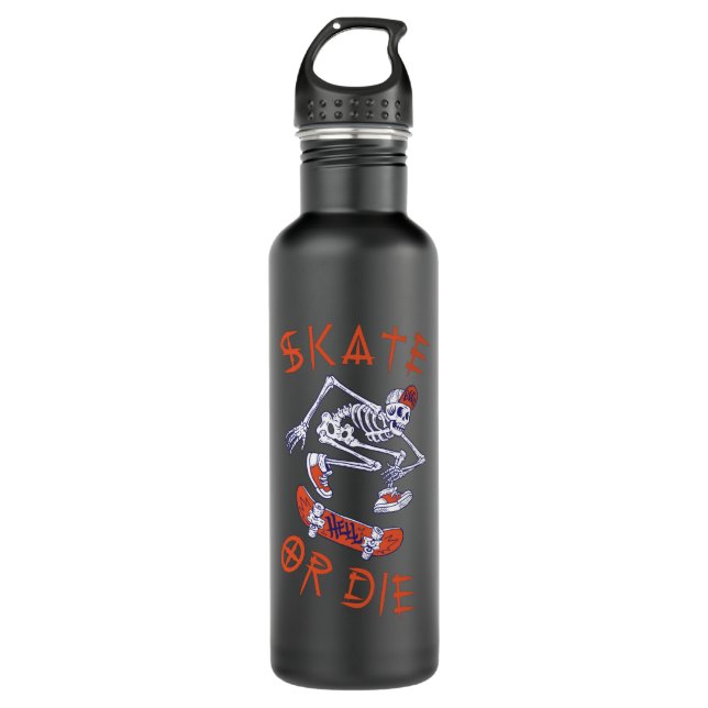Botella De Agua Skeleton Skateboarder (Anverso)