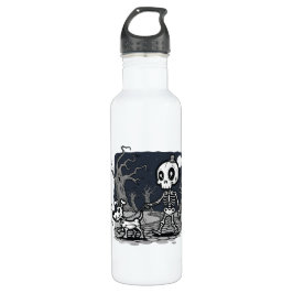 Botella De Agua Skeleton Walking Dog Halloween Art