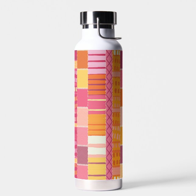 Botella De Agua Sketchbook Marks-Textured Multicoloured Stripes (Izquierdo)