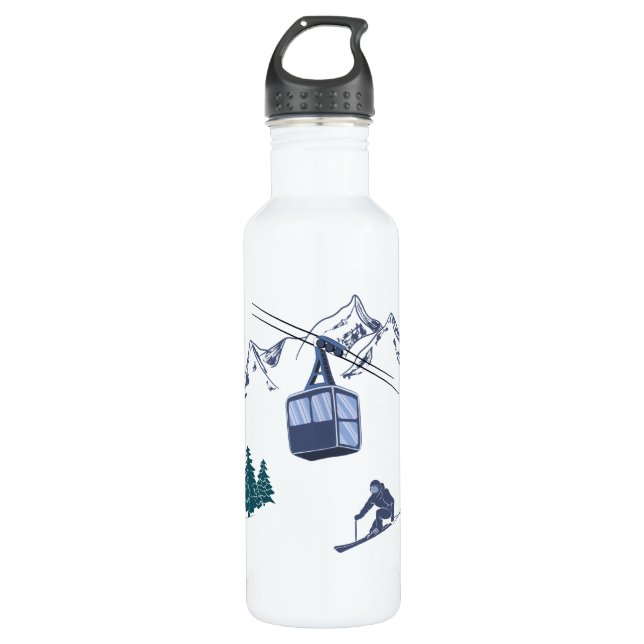 Botella De Agua Ski Scene Winter Sports (Anverso)
