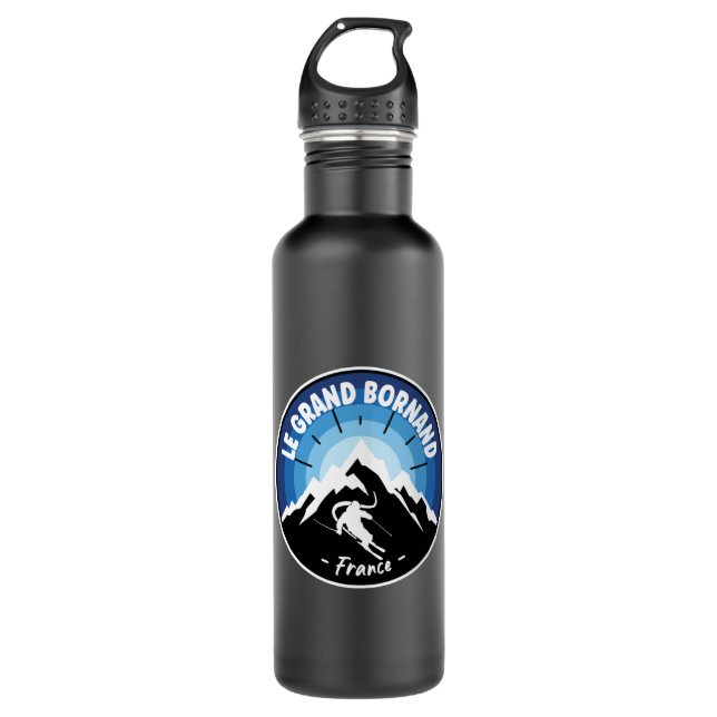 Botella De Agua Skiing In Le Grand Bornand France Blue (Anverso)