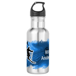 Botella De Agua Skiing with Skier Silhouette personalize