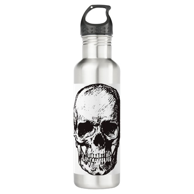Botella De Agua Skull Fantasy Art Rock Punk fuerte Metalizado (Anverso)