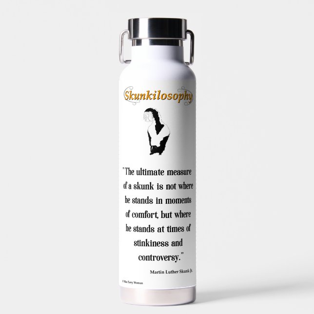 Botella De Agua Skunkilosófica: medida final de un zorrillo (Delantero)