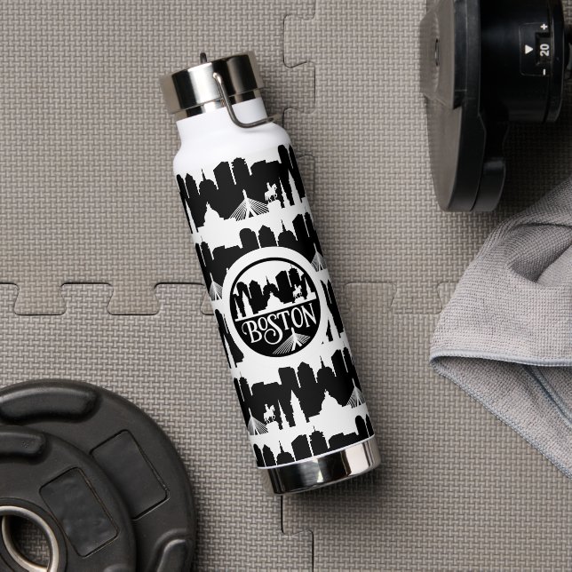 Botella De Agua Skyline de Boston (Gimnasio (girado))