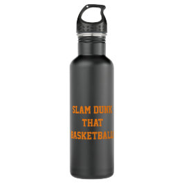 Botella De Agua Slam Dunk Ese Naranja Negro De Baloncesto