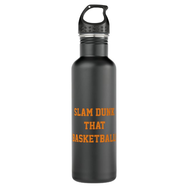 Botella De Agua Slam Dunk Ese Naranja Negro De Baloncesto (Anverso)